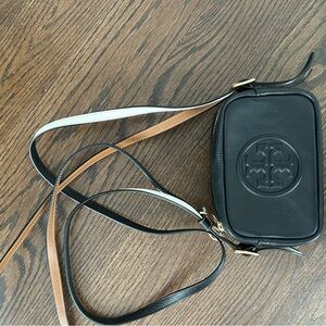 Tory Burch Black and Tan Crossbody Bag